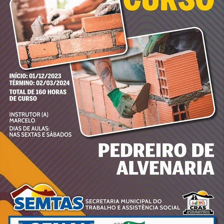 CURSO PEDREIRO E ALVENARIA